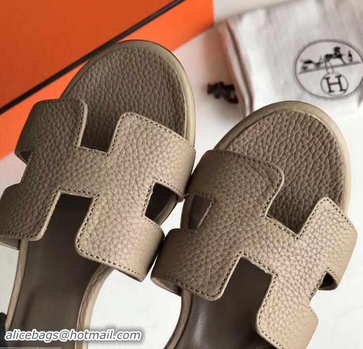 Purchase Hermes Heel 5cm Oasis Slipper Sandals in Togo Leather H701031 Camel