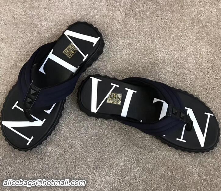 Duplicate Valentino VLTN Neoprene Flip Flop Men's Thong Sandals H701066 Blue