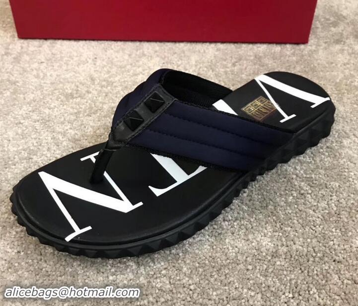 Duplicate Valentino VLTN Neoprene Flip Flop Men's Thong Sandals H701066 Blue