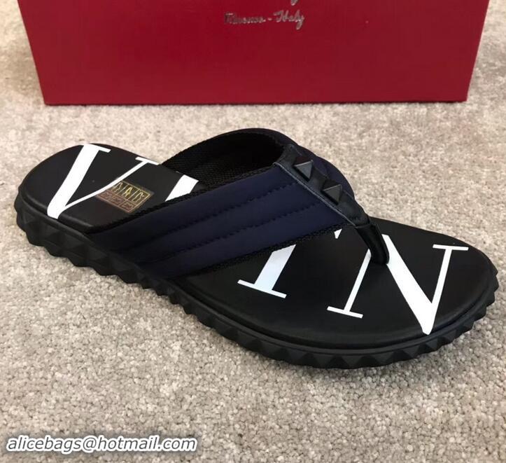 Duplicate Valentino VLTN Neoprene Flip Flop Men's Thong Sandals H701066 Blue