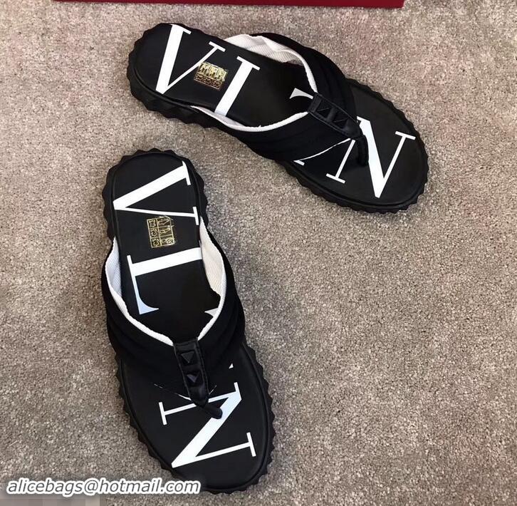 Sophisticated Valentino VLTN Neoprene Flip Flop Men's Thong Sandals H701066 Black/White