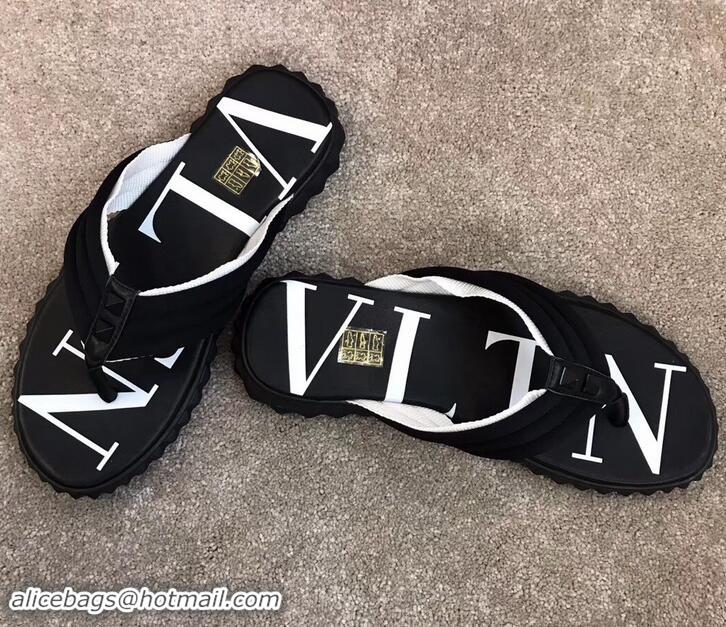 Sophisticated Valentino VLTN Neoprene Flip Flop Men's Thong Sandals H701066 Black/White