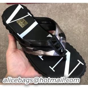 Sumptuous Valentino VLTN Neoprene Flip Flop Men's Thong Sandals H701066 Camo Gun Color