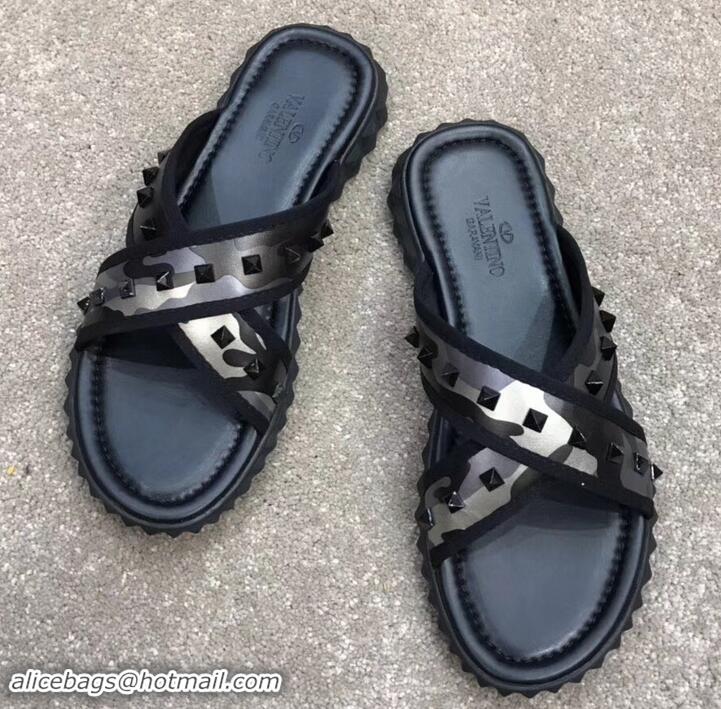 Low Cost Valentino Men's Crossover Slide Sandals Camo H701068