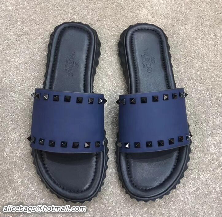 Original Cheap Valentino Men's Slide Sandals H701070 Blue 2019