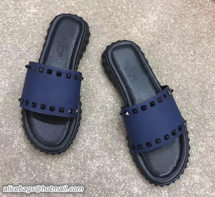 Original Cheap Valentino Men's Slide Sandals H701070 Blue 2019