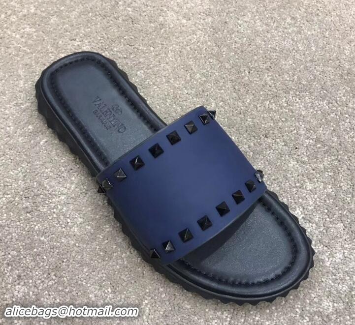 Original Cheap Valentino Men's Slide Sandals H701070 Blue 2019