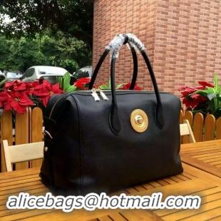 Discount Versace Large Boston Bags Original Leather V9122 Black