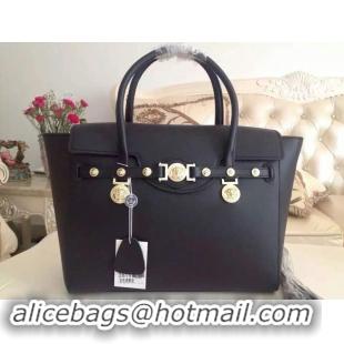 Low Cost Versace Original Leather Shoulder Bag V9973 Black