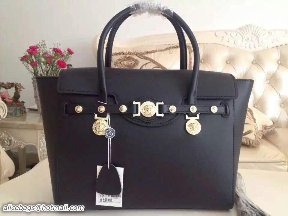 Low Cost Versace Original Leather Shoulder Bag V9973 Black