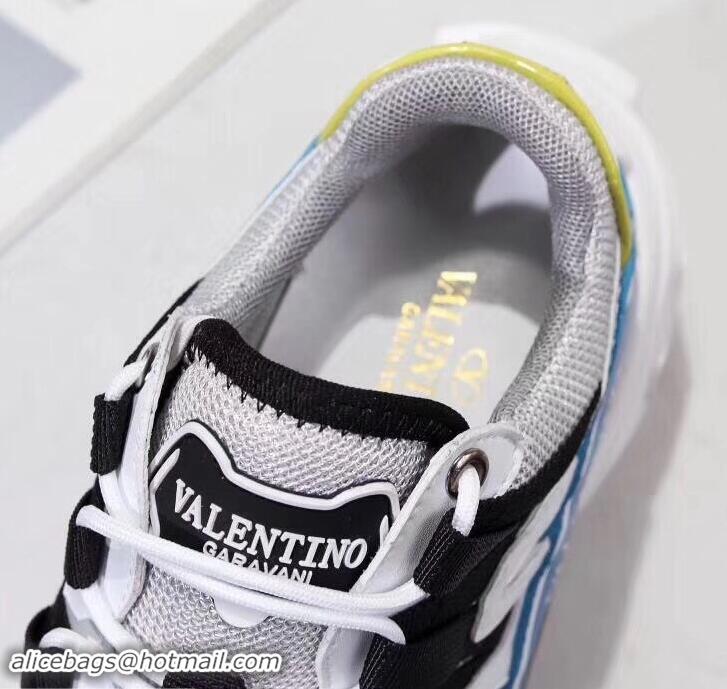 AAAAA Valentino Fabric and Leather Climbers Lovers Sneakers  H701080 01