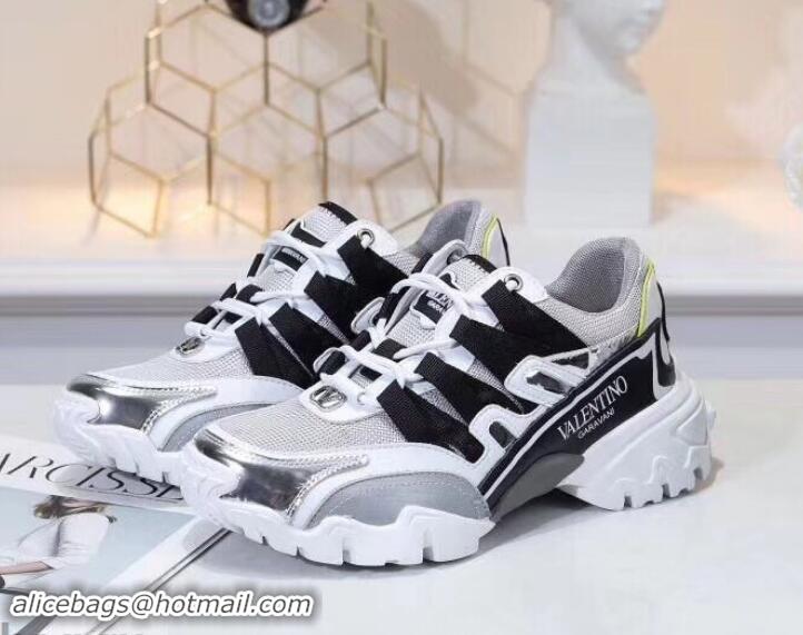 Top Quality Valentino Fabric and Leather Climbers Lovers Sneakers  H701080 02