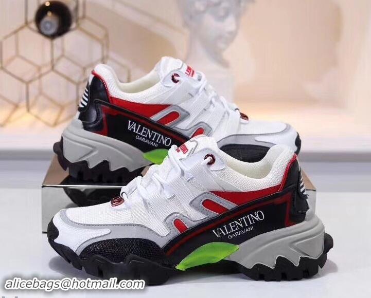 Sumptuous Valentino Fabric and Leather Climbers Lovers Sneakers H701080 07