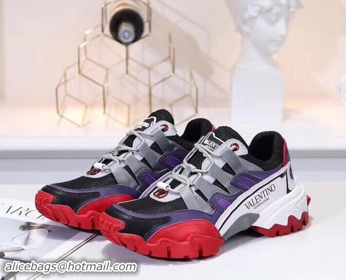 Purchase Valentino Fabric and Leather Climbers Lovers Sneakers H701080 08