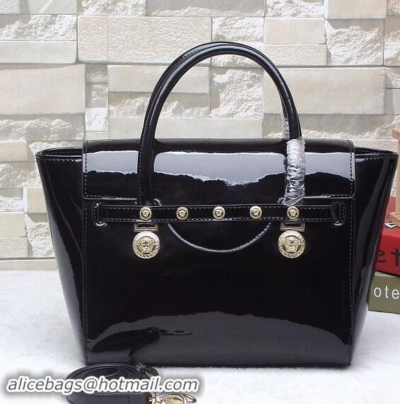 Low Cost Versace Patent Leather Tote Bag 1745 Black