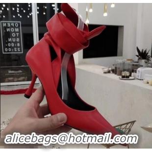 Perfect Balenciaga Heel 8cm Ankle Tie Pumps B713011 Red 2019