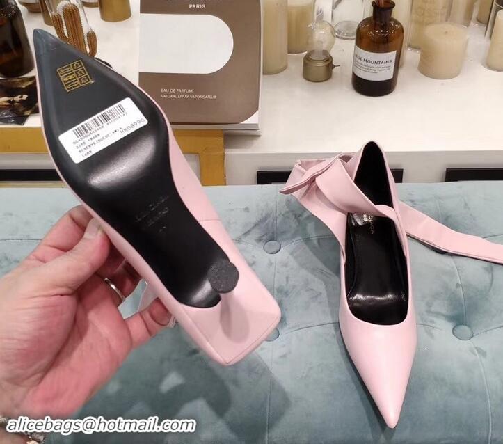 Best Design Balenciaga Heel 8cm Ankle Tie Pumps B713011 Pink 2019