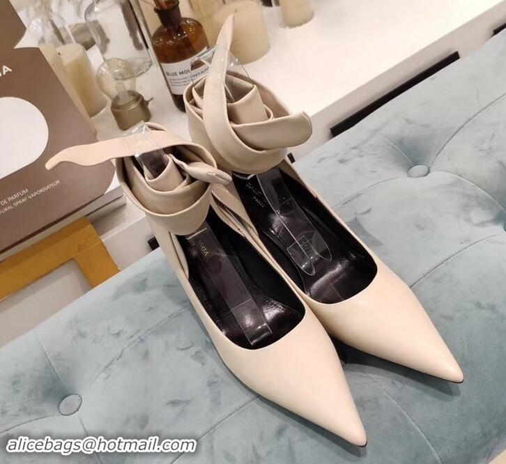 Good Product Balenciaga Heel 8cm Ankle Tie Pumps B713011 Nude 2019