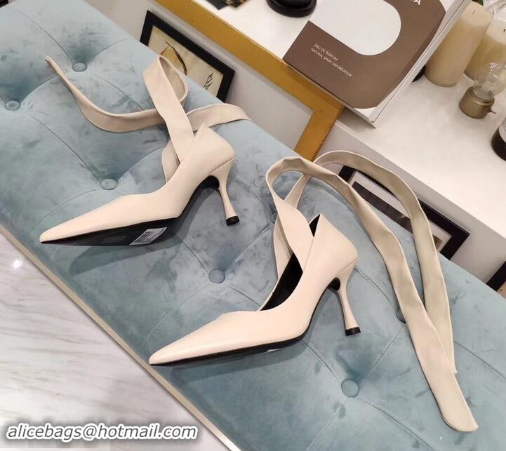 Good Product Balenciaga Heel 8cm Ankle Tie Pumps B713011 Nude 2019