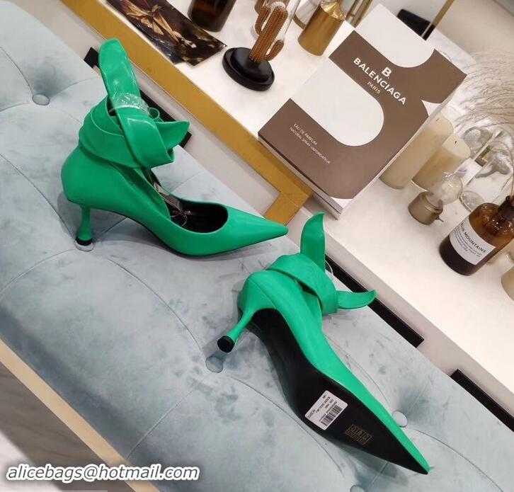 Promotional Balenciaga Heel 8cm Ankle Tie Pumps B713011 Green 2019