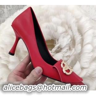  Super Quality Balenciaga Heel 8cm BB Fringe Pumps B713012 Red 2019