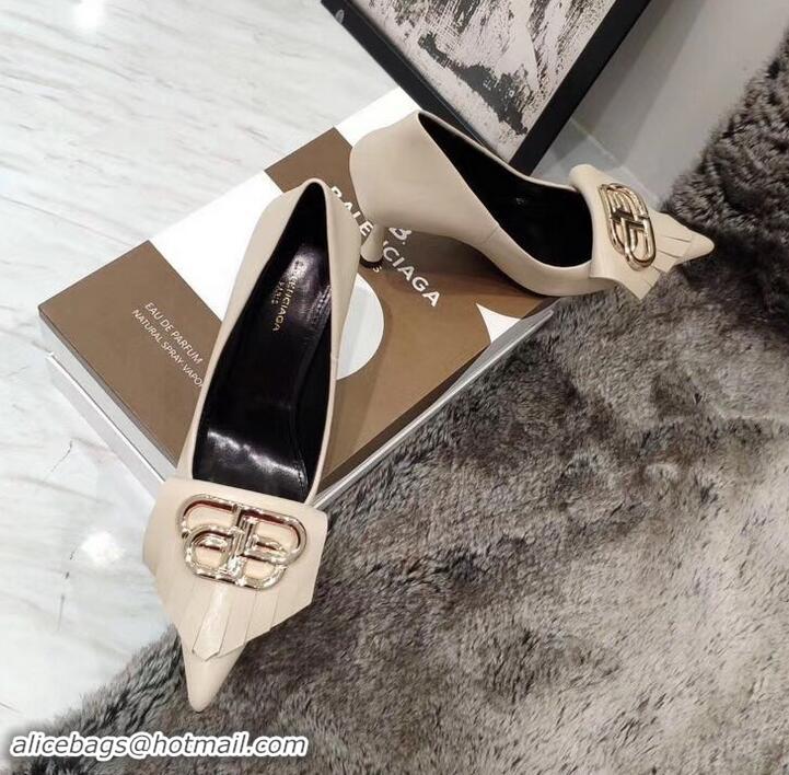 Grade Design Balenciaga Heel 8cm BB Fringe Pumps B713012 Nude 2019