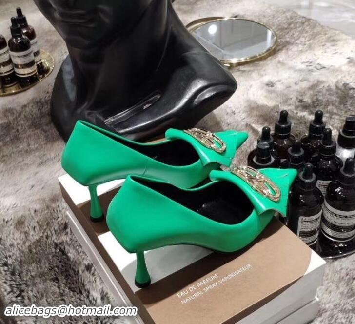 Unique Grade Balenciaga Heel 8cm BB Fringe Pumps B713012 Green 2019