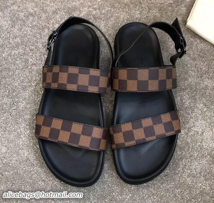 Top Quality Louis Vuitton Men's Sandals Damier Ebene Canvas LV714017