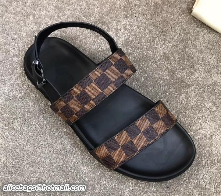 Top Quality Louis Vuitton Men's Sandals Damier Ebene Canvas LV714017