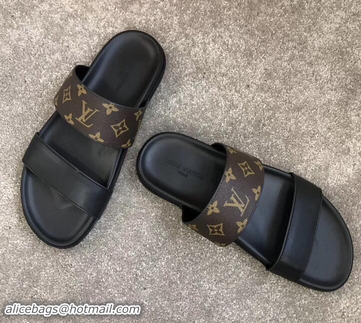 Duplicate Louis Vuitton Men's Double Strap Mules Monogram Canvas LV714022