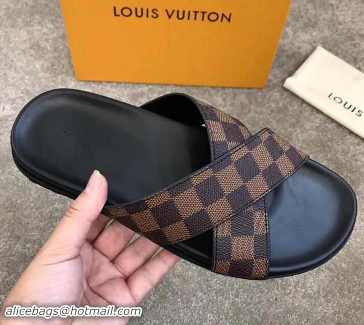 Best Price Louis Vuitton Men's Crossover Mules Damier Ebene Canvas LV714026