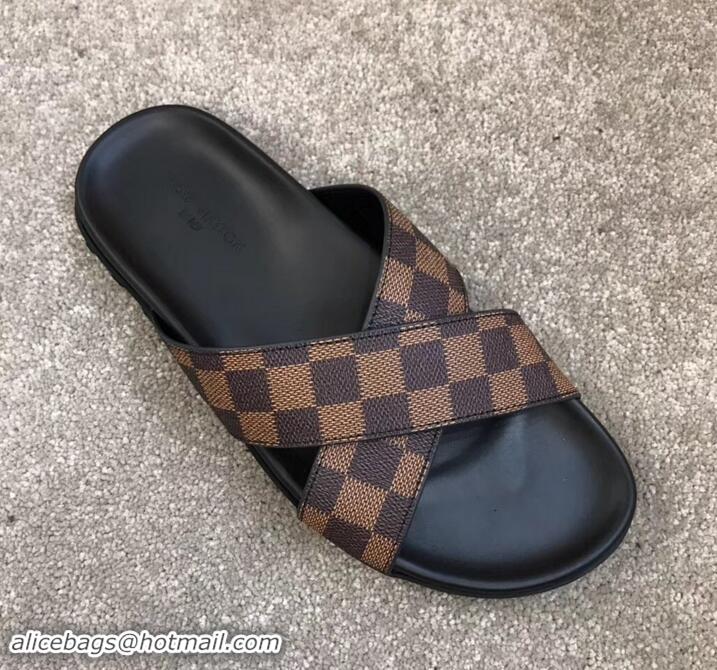 Best Price Louis Vuitton Men's Crossover Mules Damier Ebene Canvas LV714026