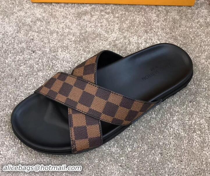 Best Price Louis Vuitton Men's Crossover Mules Damier Ebene Canvas LV714026