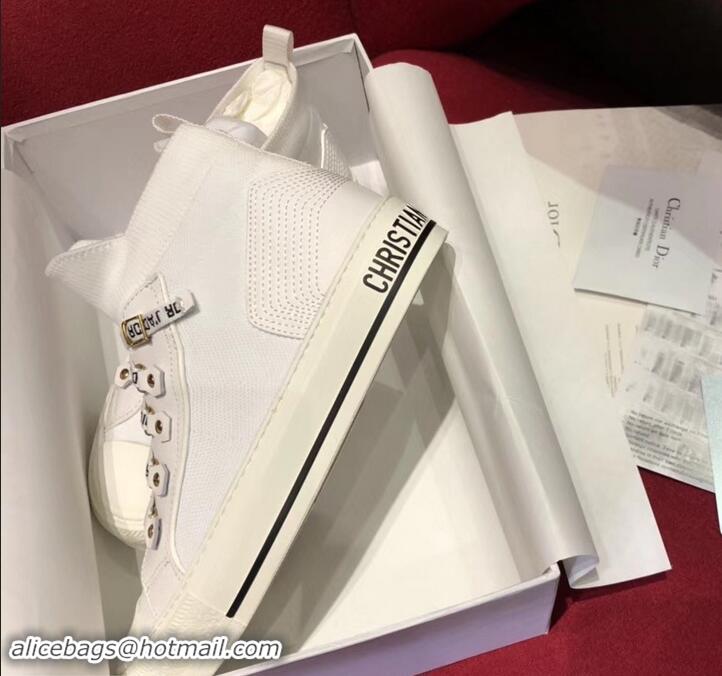 Elegant Dior WALK'N'DIOR Mid-top Sneakers in Technical Knit CD714050 White