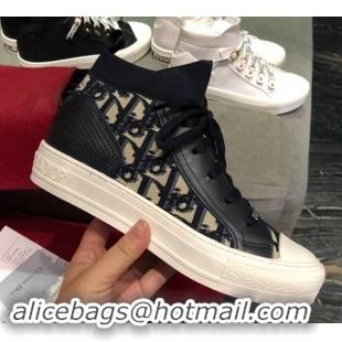 Luxury Dior WALK'N'DIOR Mid-top Sneakers in Technical Knit Oblique CD714051