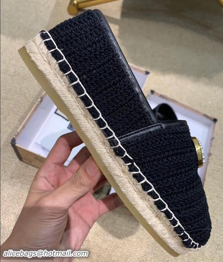 Top Quality Gucci Double G Crochet Espadrilles 525751 Black 2019