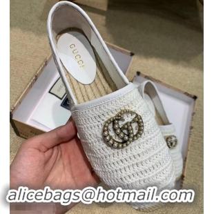 Good Product Gucci Double G Crochet Espadrilles 525751 White 2019