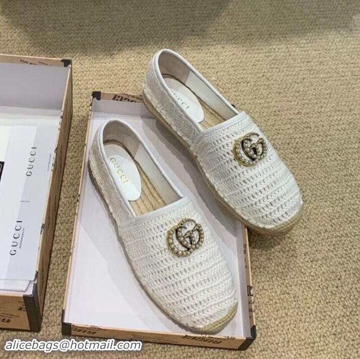 Good Product Gucci Double G Crochet Espadrilles 525751 White 2019