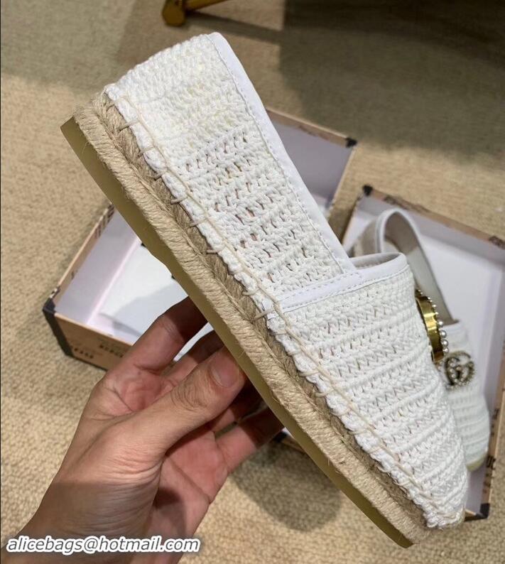 Good Product Gucci Double G Crochet Espadrilles 525751 White 2019