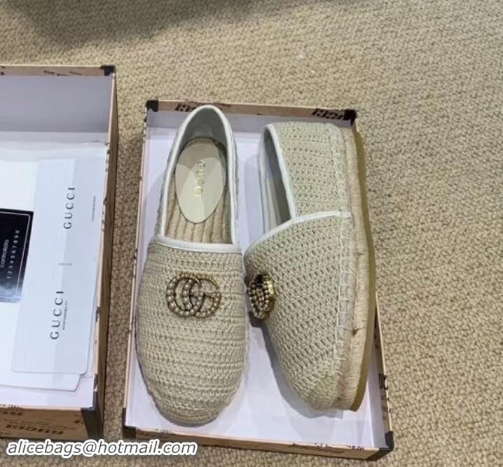 Cheap Gucci Double G Crochet Espadrilles 525751 Beige 2019