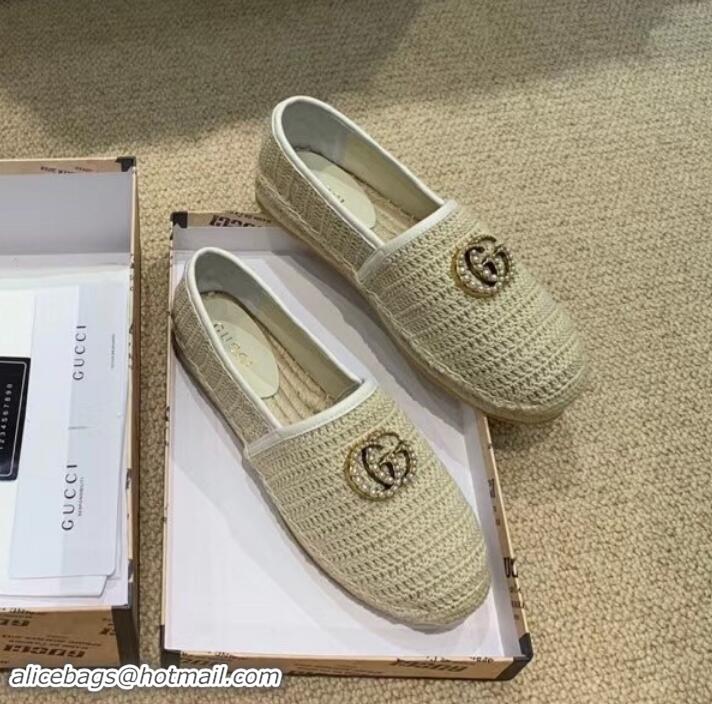 Cheap Gucci Double G Crochet Espadrilles 525751 Beige 2019