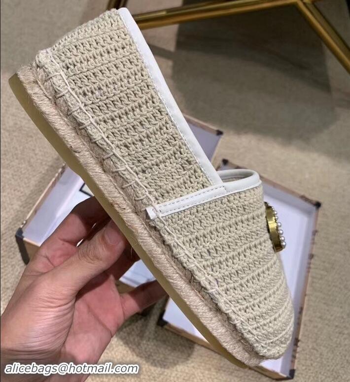 Cheap Gucci Double G Crochet Espadrilles 525751 Beige 2019