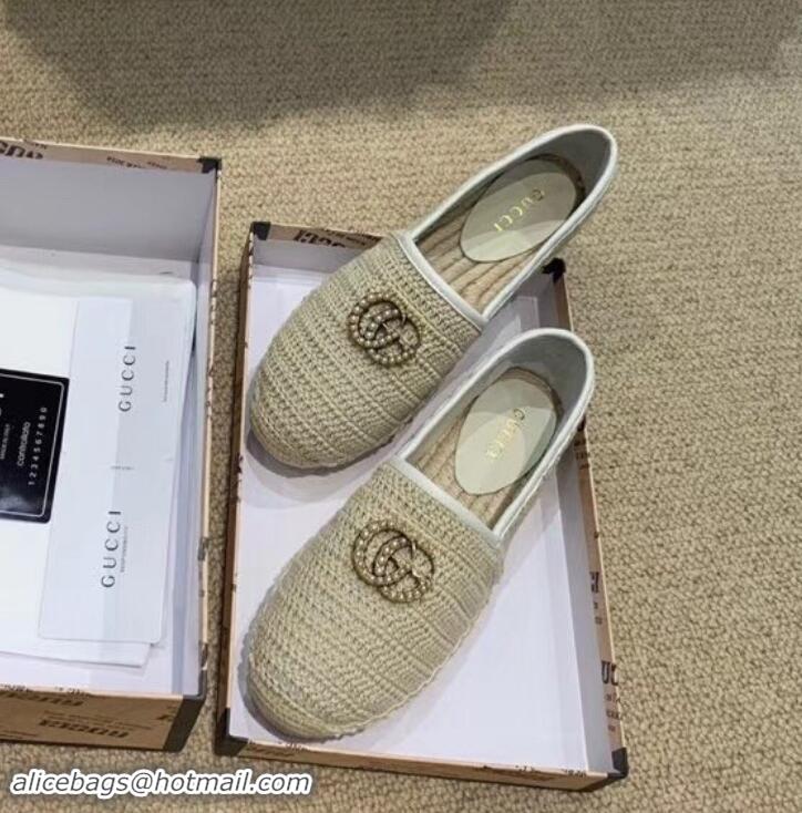 Cheap Gucci Double G Crochet Espadrilles 525751 Beige 2019