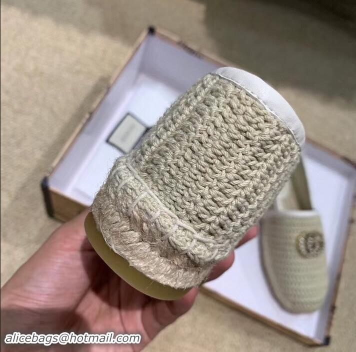 Cheap Gucci Double G Crochet Espadrilles 525751 Beige 2019