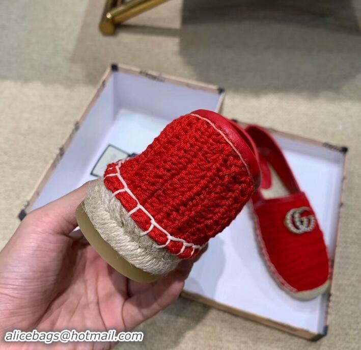 Good Quality Gucci Double G Crochet Espadrilles 525751 Red 2019