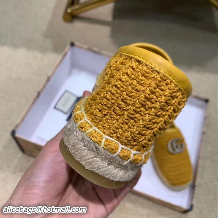 Best Design Gucci Double G Crochet Espadrilles 525751 Yellow 2019