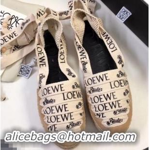 Grade Design Loewe Logo Laces Paula Wedge Espadrilles 525755 Beige