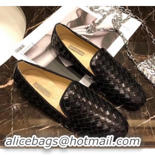 Custom Bottega Veneta Intrecciato Nappa Fiandra Slipper Loafers 525759 Black