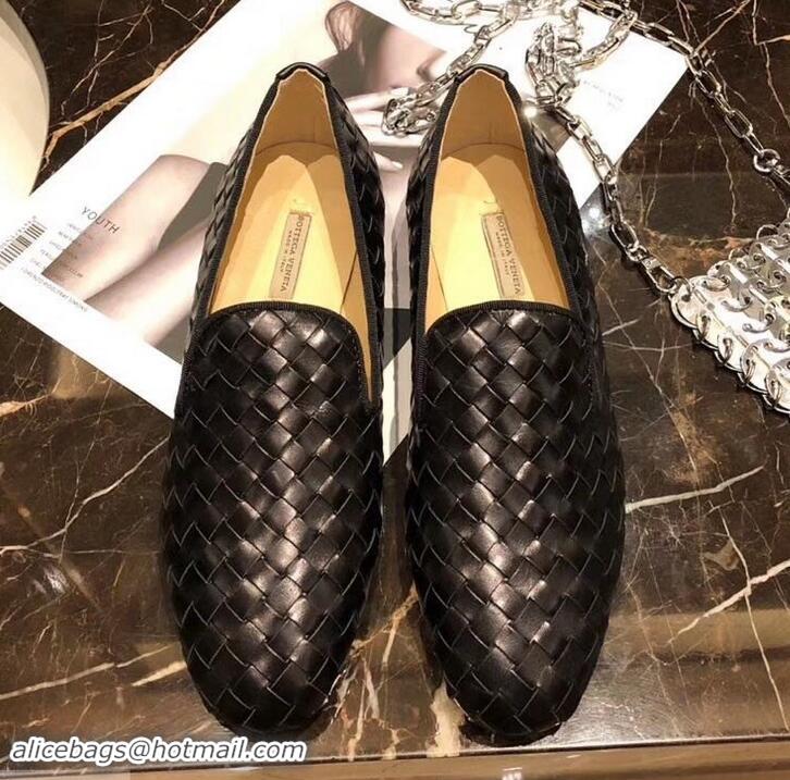 Custom Bottega Veneta Intrecciato Nappa Fiandra Slipper Loafers 525759 Black