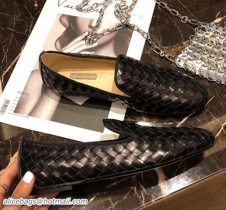 Custom Bottega Veneta Intrecciato Nappa Fiandra Slipper Loafers 525759 Black